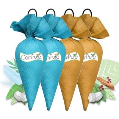 CamPure Camphor Cone (2 Original & 2 Sandalwood) Pack Of 4-100% Organic | Air Freshener for Car, Wardrobe, Office Cabin's, Drawers, Travel Bag & Bathroom