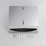 Stainless Steel Tissue Paper Dispenser Wall Mounted | Heavy Duty Steel Dispenser for Bathroom | M Fold Tissue Dispenser, Paper Towel Dispenser with Lock | 28 cm (H) X 26.5 cm (L) X 10 cm (W)