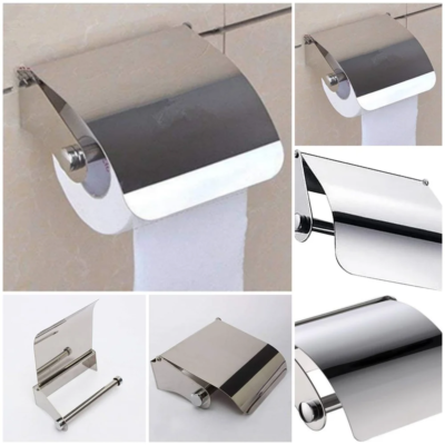 White Stainless Steel Toilet Roll Dispenser